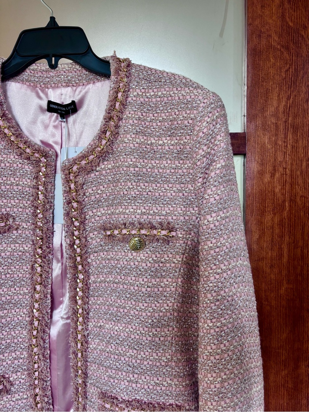 Generation Love Pink Tweed Jacket with Trim - Picture 3 of 5